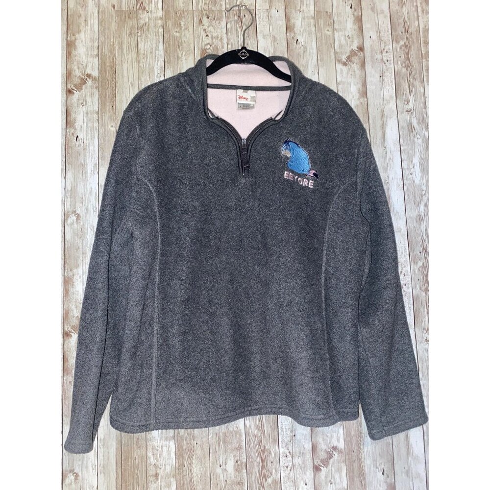 Disney Eeyore Women' s Grey Fleece Pullover Sweater Sweatshirt Size Medium